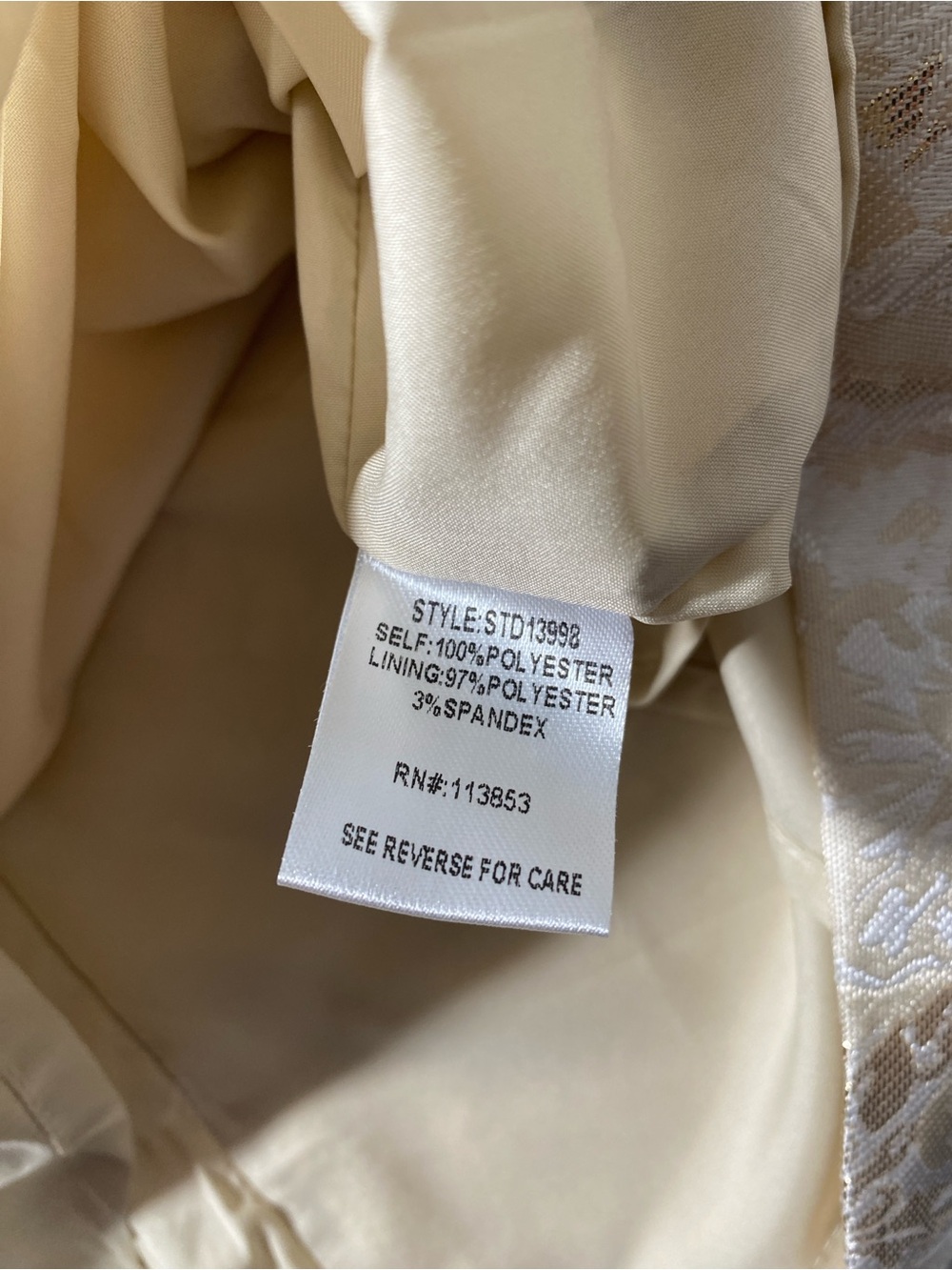 NEW Womens Sugarlips Strapless Bow Jacquard Ivory Champagne Mini Dress $89 - Picture 7 of 10
